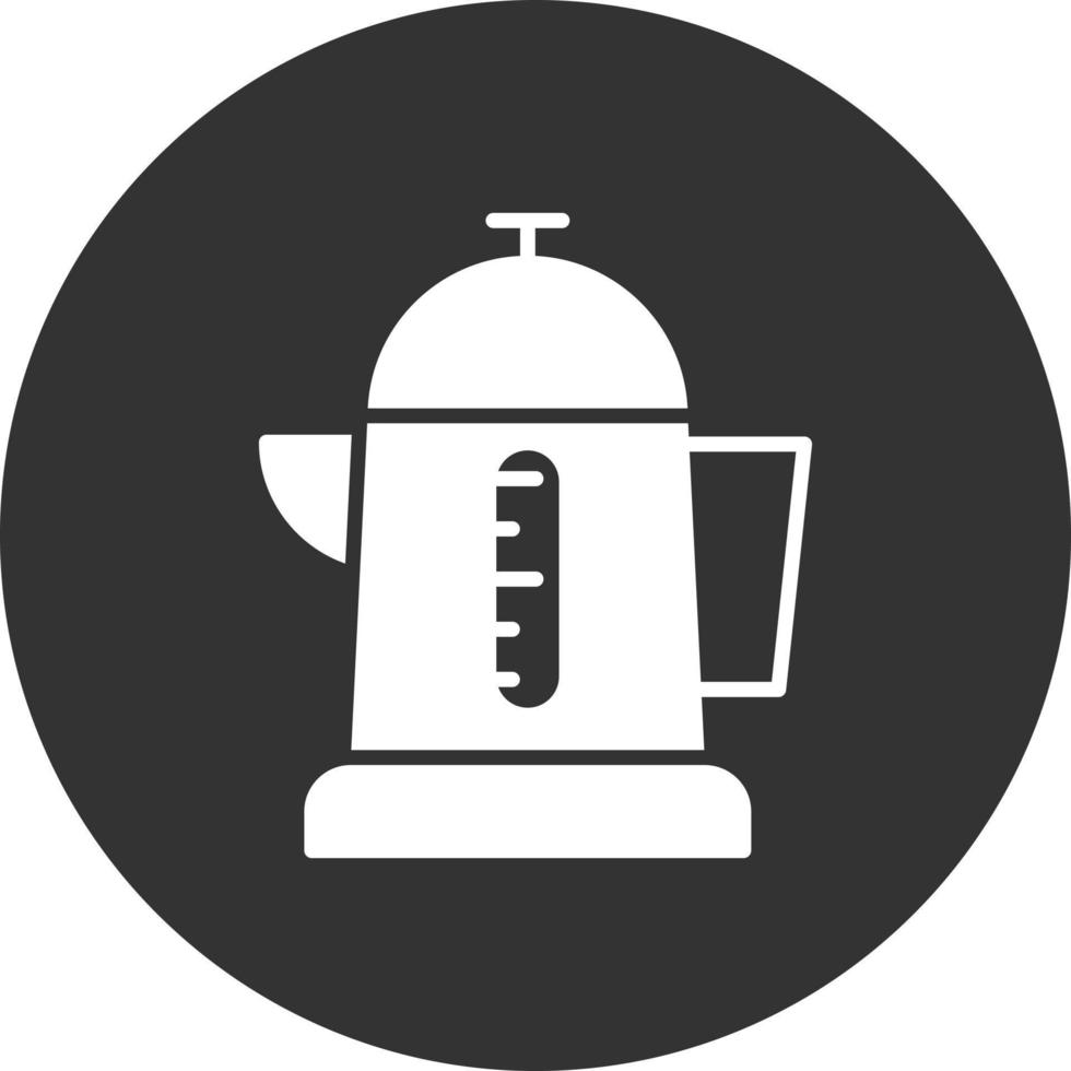 Kettle Glyph Inverted Icon vector