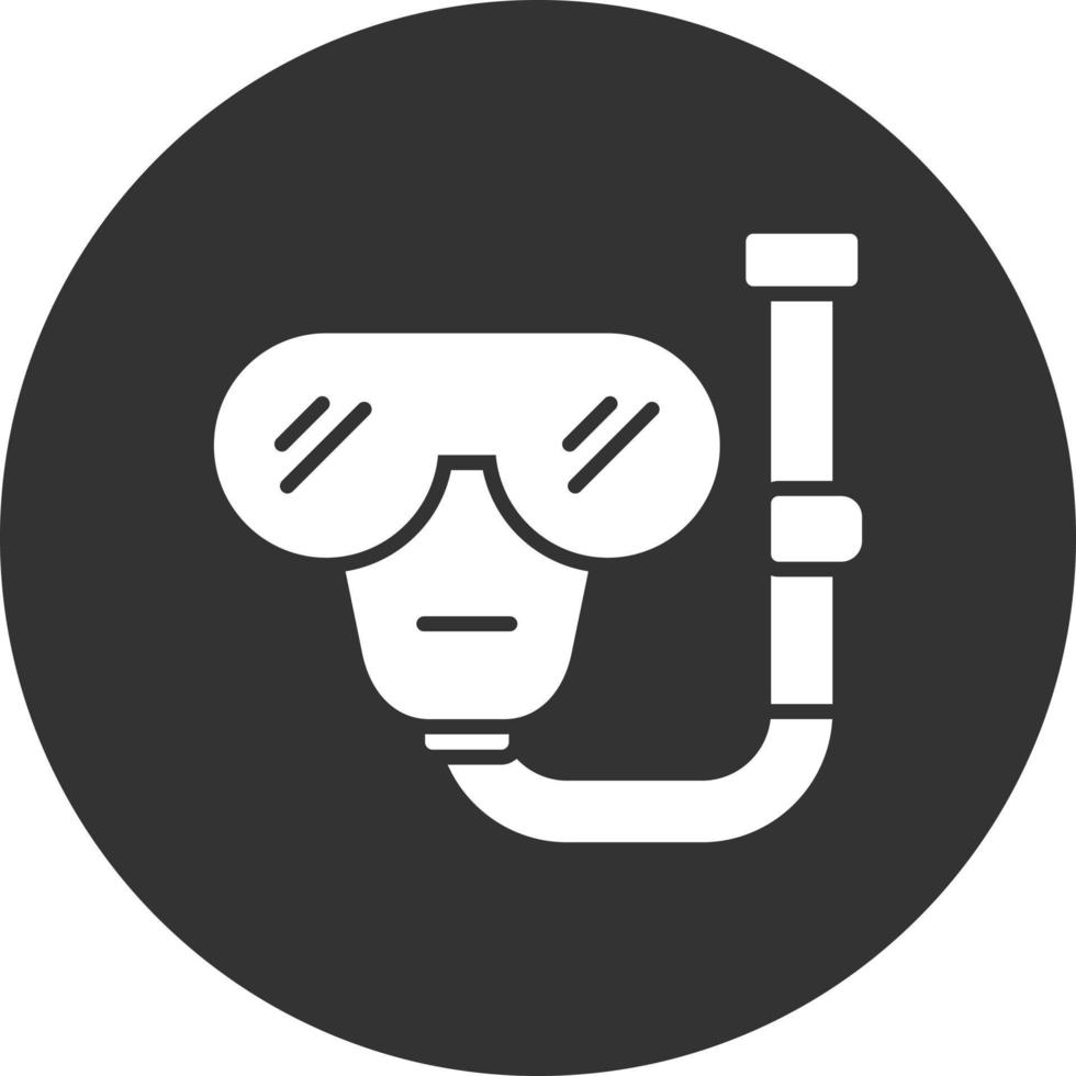 Diving Mask Glyph Inverted Icon vector