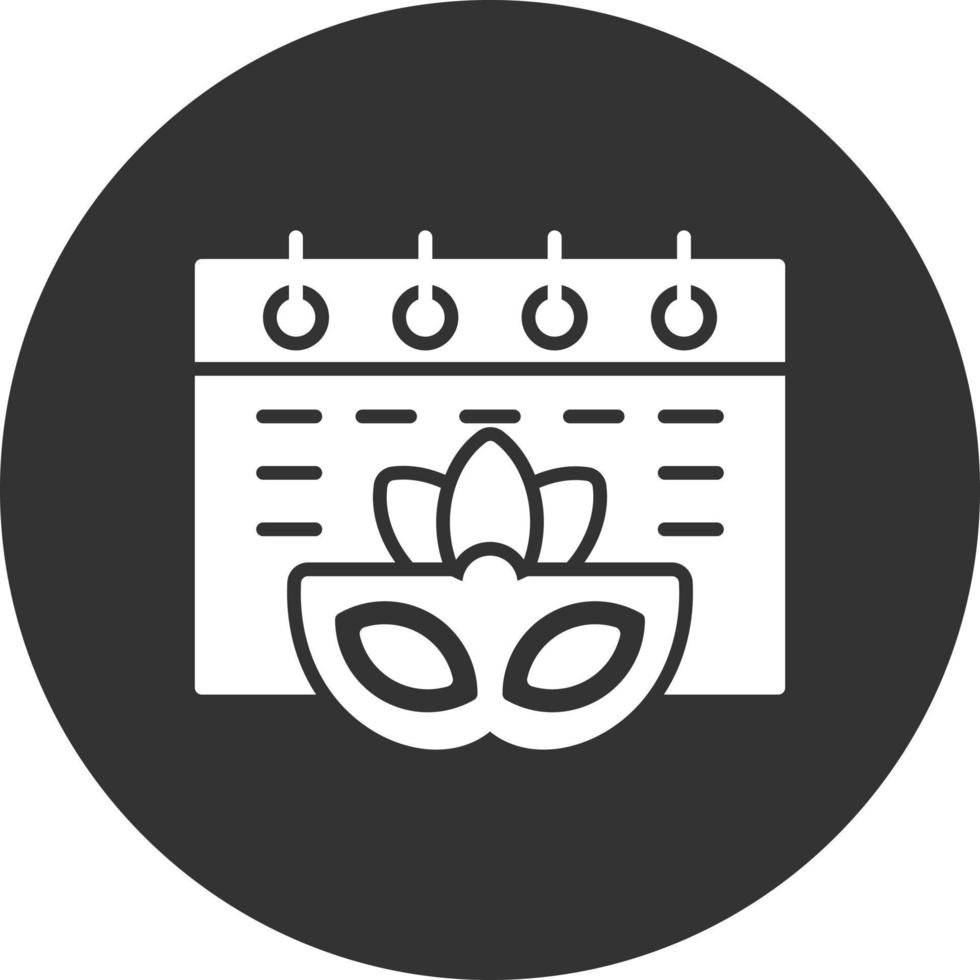 Calendar Glyph Inverted Icon vector