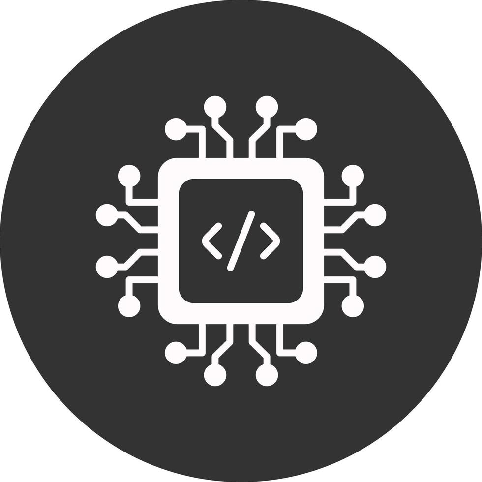 Cpu Glyph Inverted Icon vector