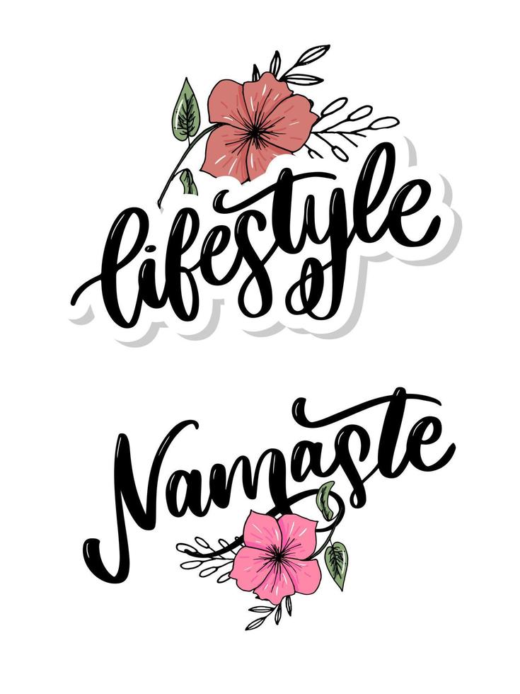 Vector lettering. Calligraphic poster with phrase - Namaste. Hand drawn quote. Vector illustration
