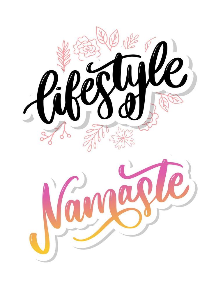 Vector lettering. Calligraphic poster with phrase - Namaste. Hand drawn quote. Vector illustration