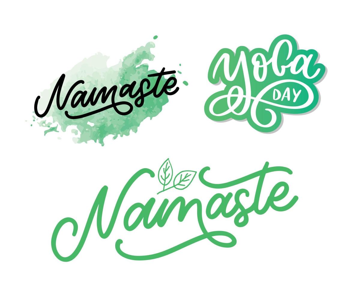 Vector lettering. Calligraphic poster with phrase - Namaste. Hand drawn quote. Vector illustration