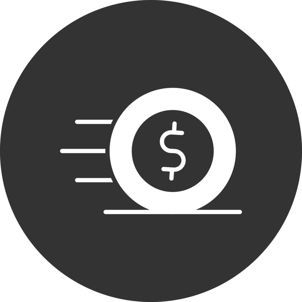 Coin Glyph Inverted Icon vector