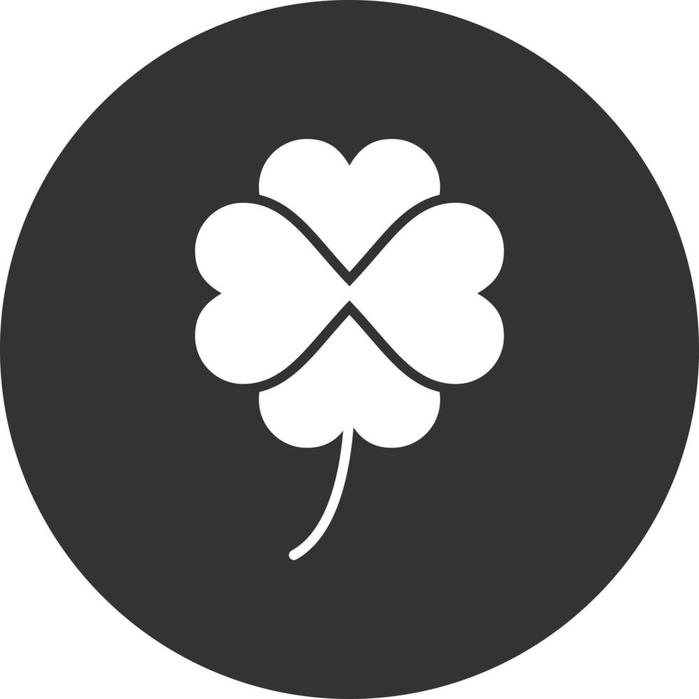 Clover Glyph Inverted Icon vector