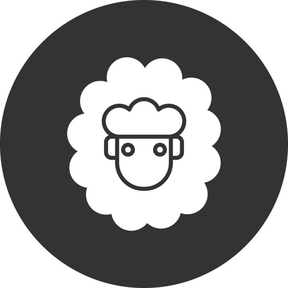 Sheep Glyph Inverted Icon vector