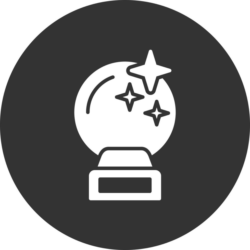 Crystal Ball Glyph Inverted Icon vector