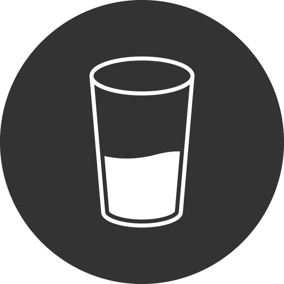 Glass Of Water Glyph Inverted Icon vector