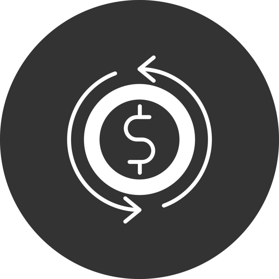 Money Exchange Glyph Inverted Icon vector