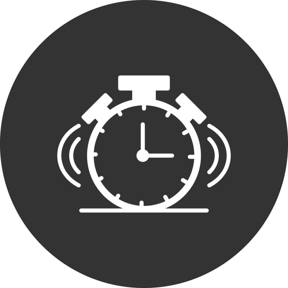 Alarm Clock Glyph Inverted Icon vector