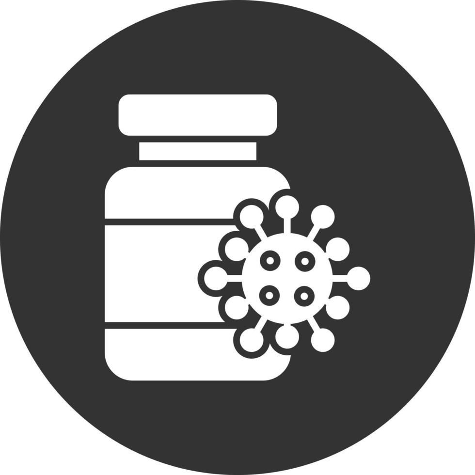 Vaccine Glyph Inverted Icon vector