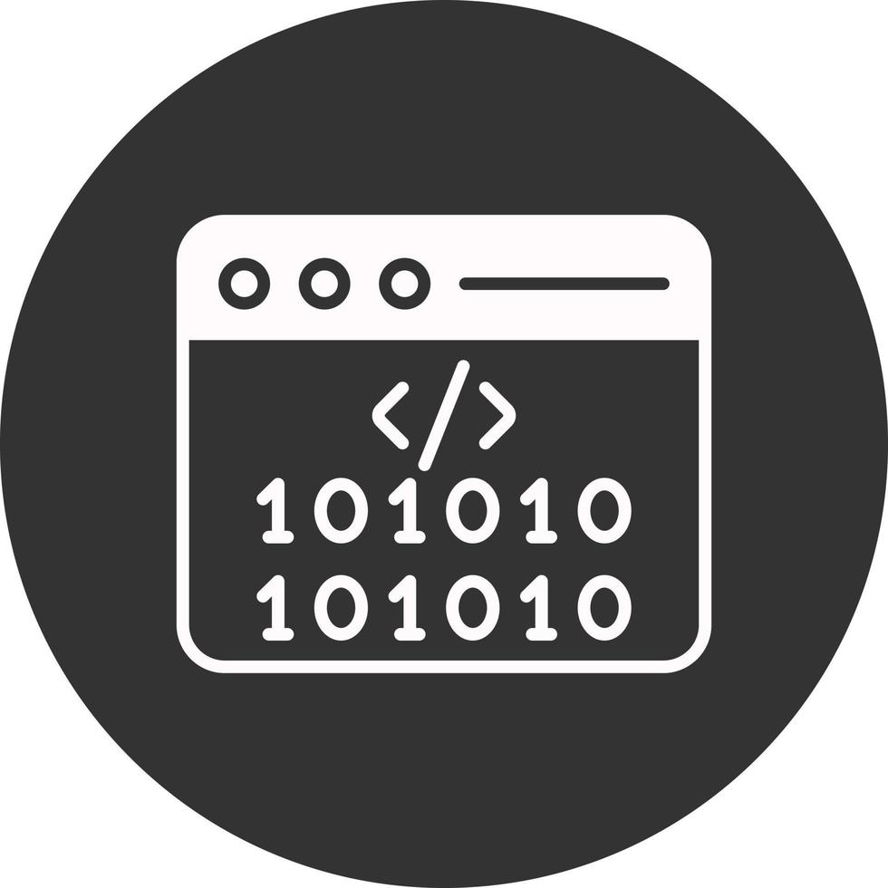 icono de glifo de codificación invertido vector