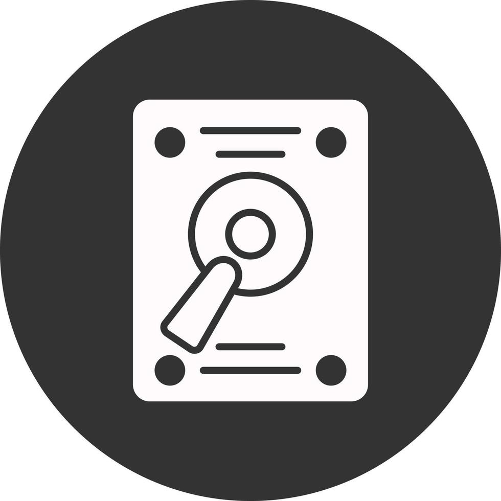 Hard Drive Glyph Inverted Icon vector