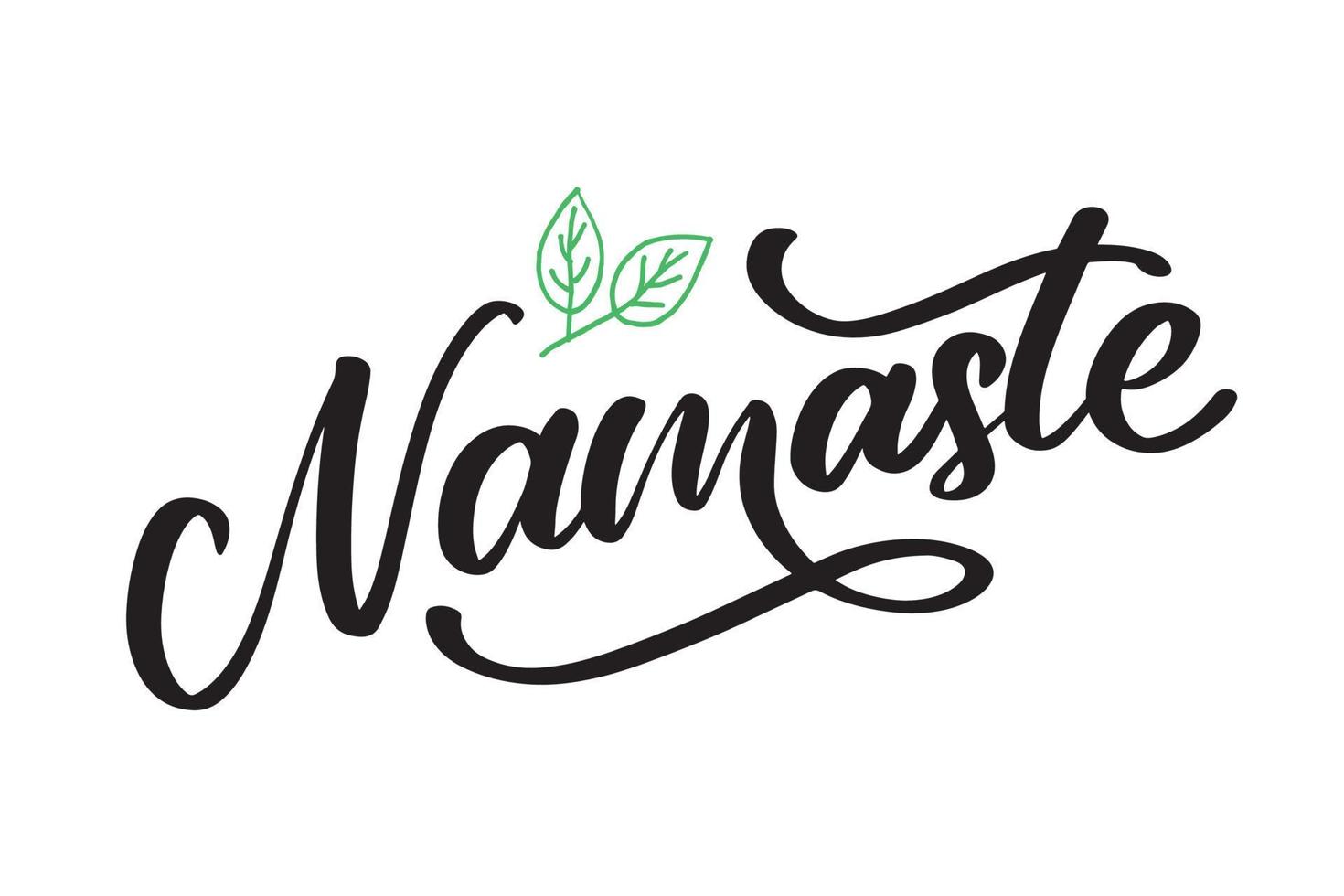 Vector lettering. Calligraphic poster with phrase - Namaste. Hand drawn quote. Vector illustration