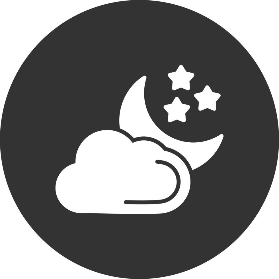 Starry Night Glyph Inverted Icon vector