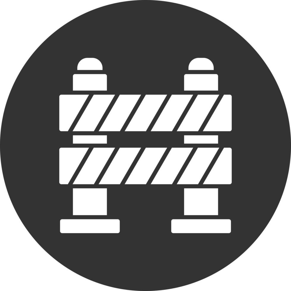 17 - Road Block Glyph Inverted Icon vector