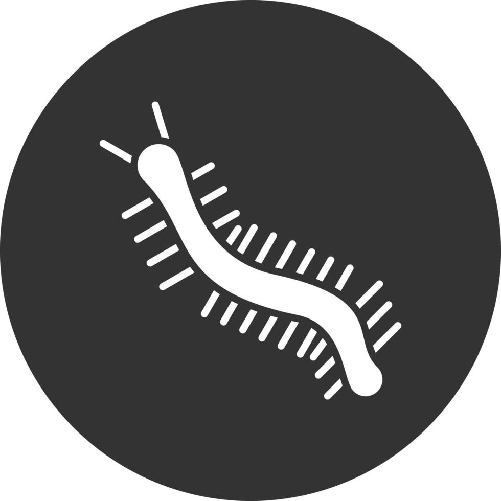 Centipede Glyph Inverted Icon vector