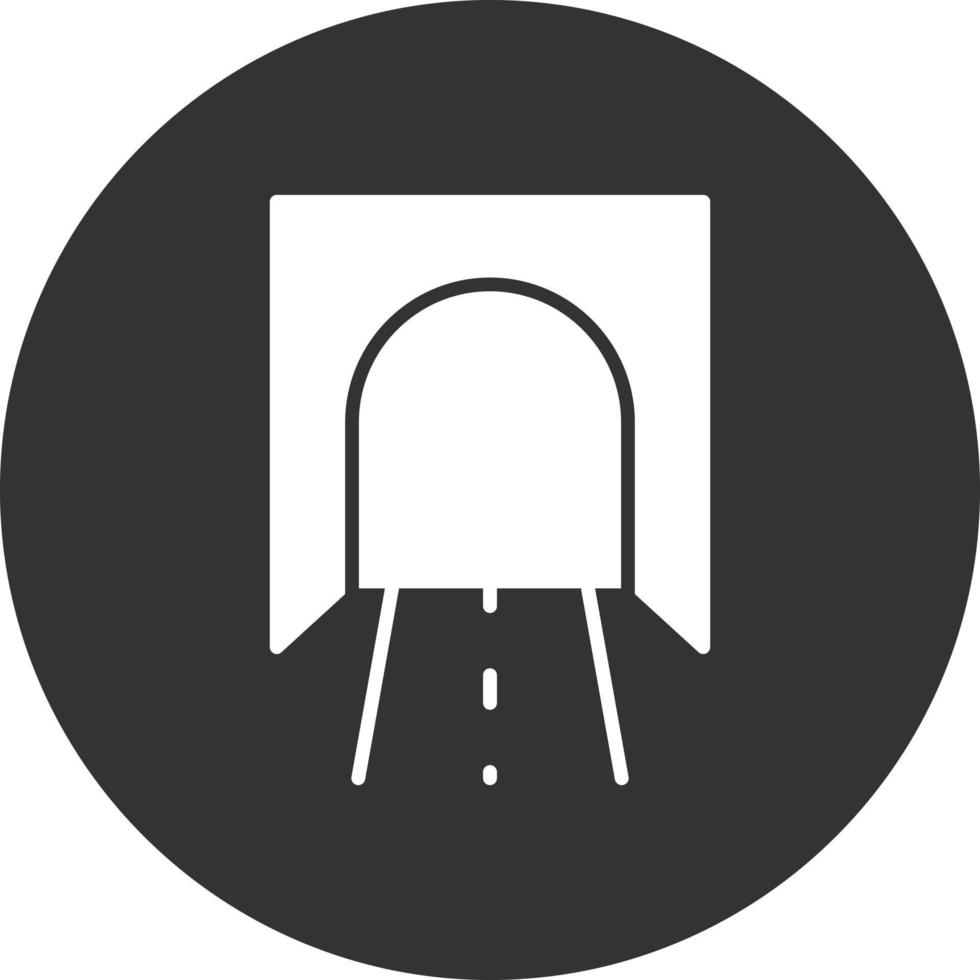 Tunnel Glyph Inverted Icon vector