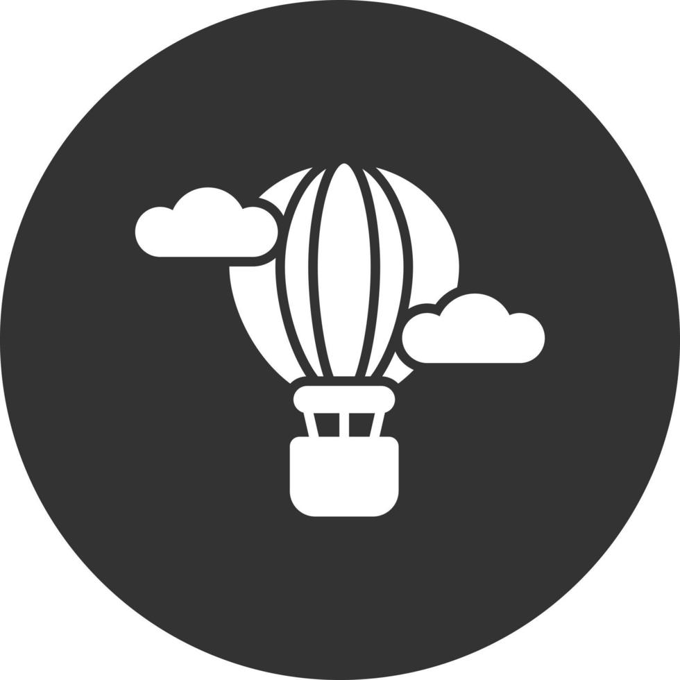 Hot Air Balloon Glyph Inverted Icon vector