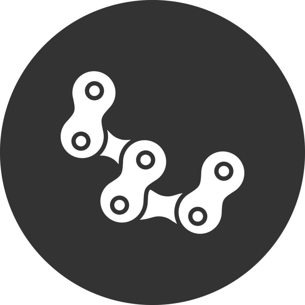 Cycle Chain Glyph Inverted Icon vector