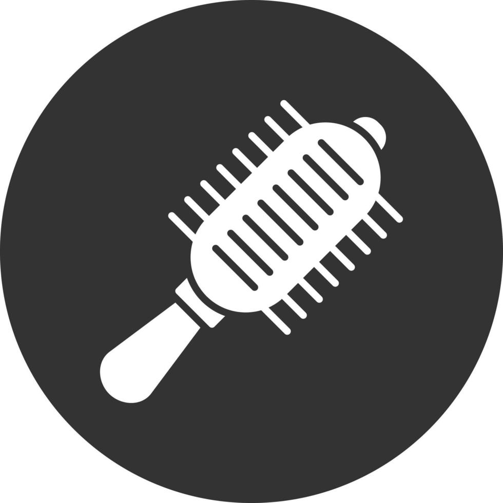 Hair Brush Glyph Inverted Icon vector