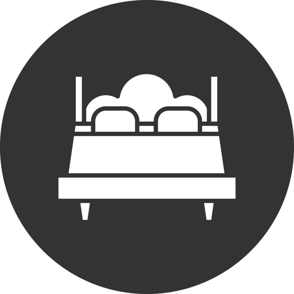 Hotel Bed Glyph Inverted Icon vector