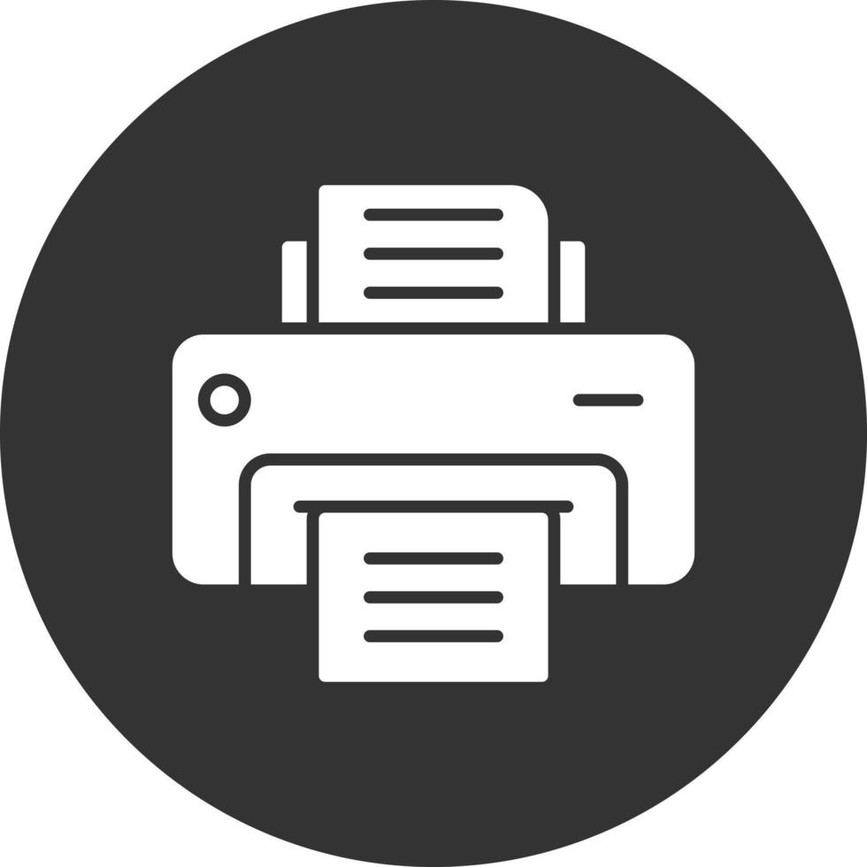 Printer Glyph Inverted Icon vector