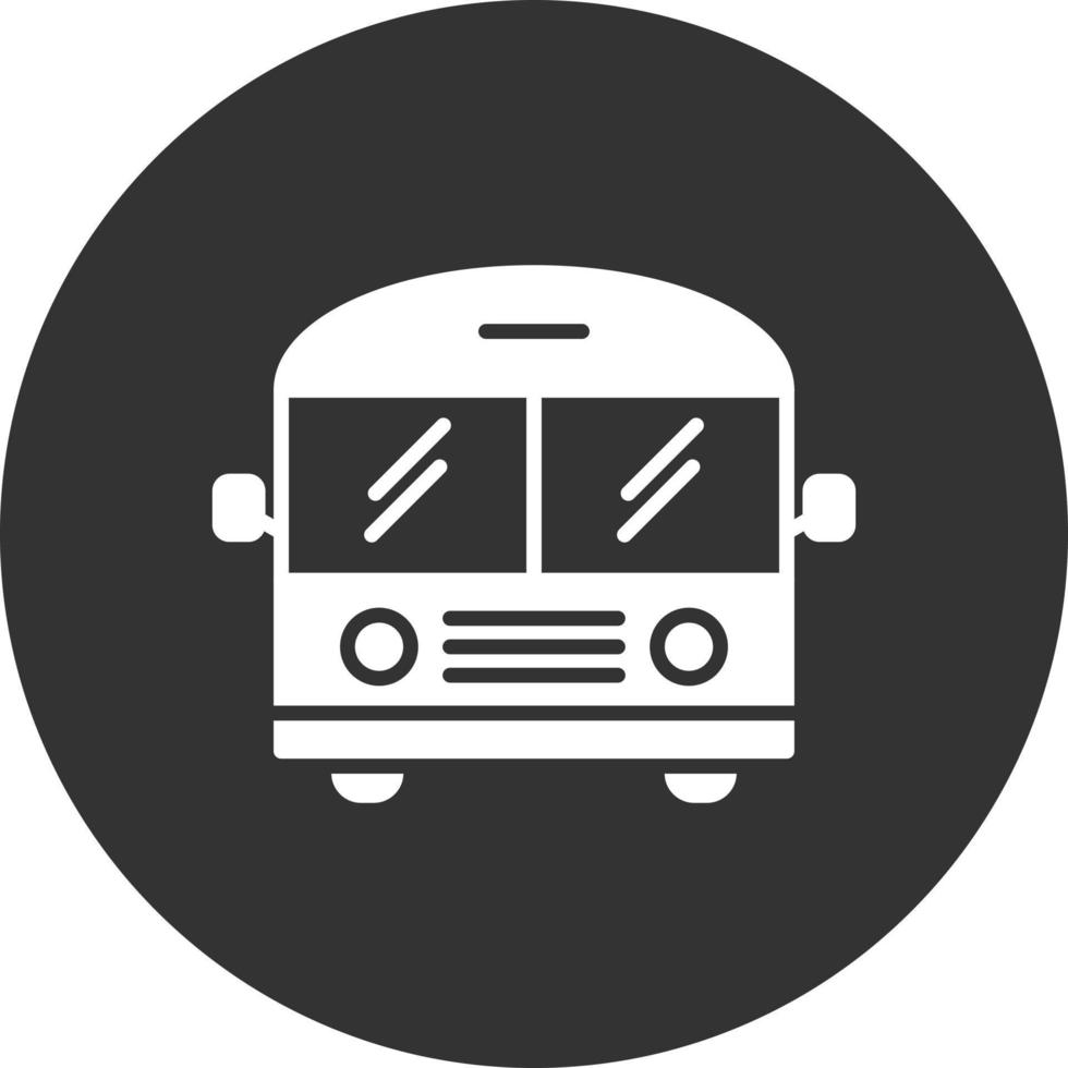 Bus Glyph Inverted Icon vector