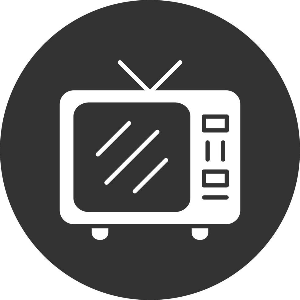 icono de glifo de televisión invertido vector