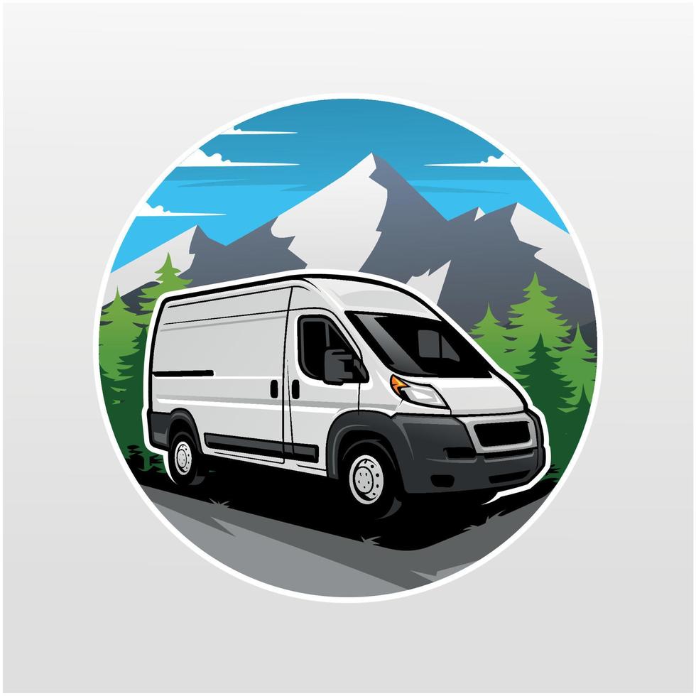 vector de logotipo de ilustración de coche de camping rv