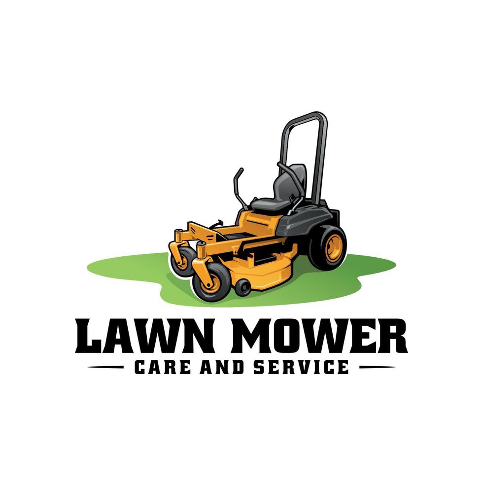 lawn mower lawn care logo vector