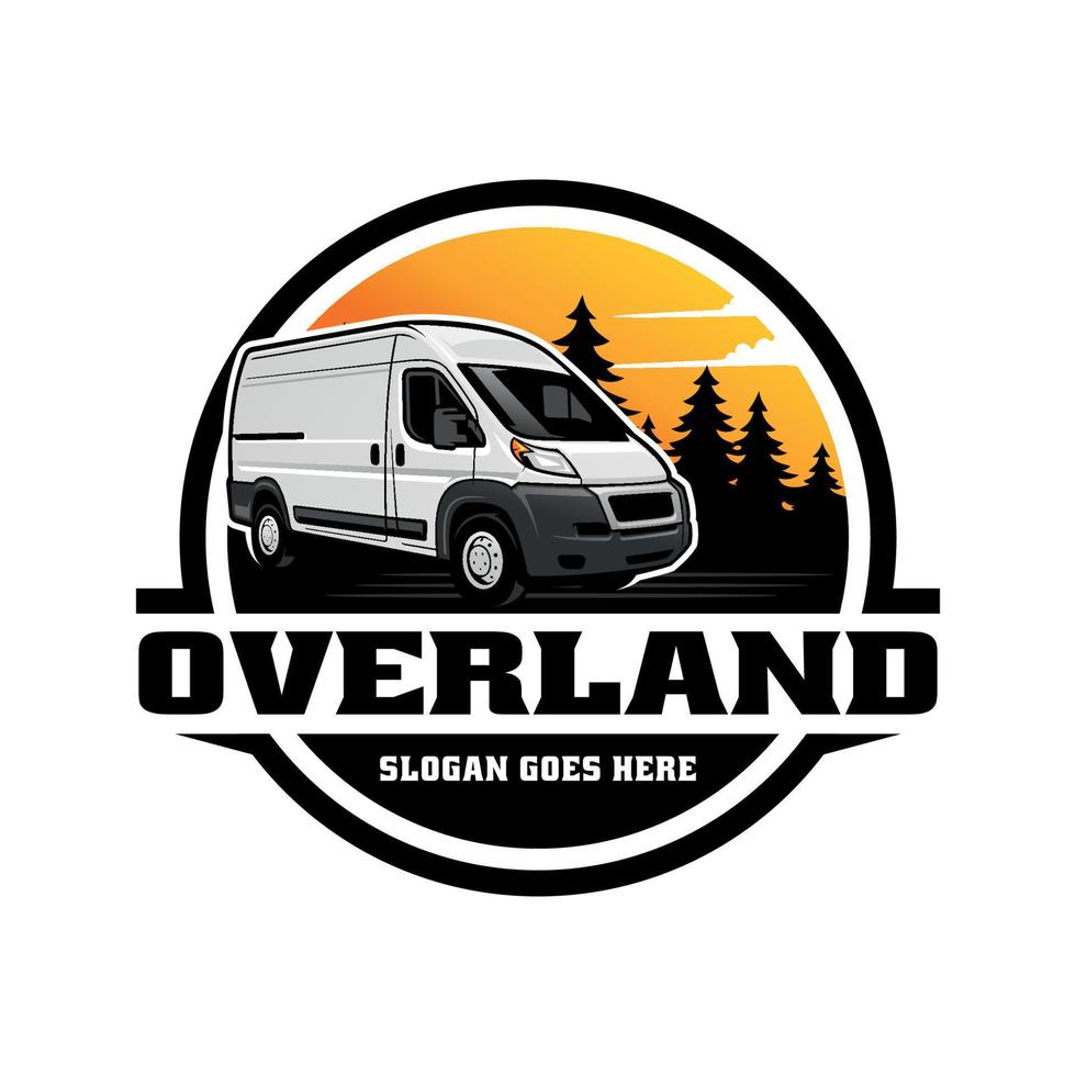 rv camping car illustration logo vector