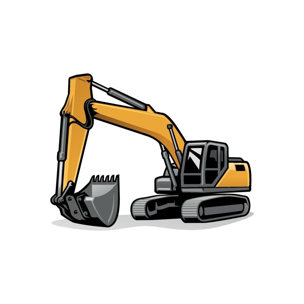 vector de logotipo de ilustración de construcción de servicio pesado de excavadora
