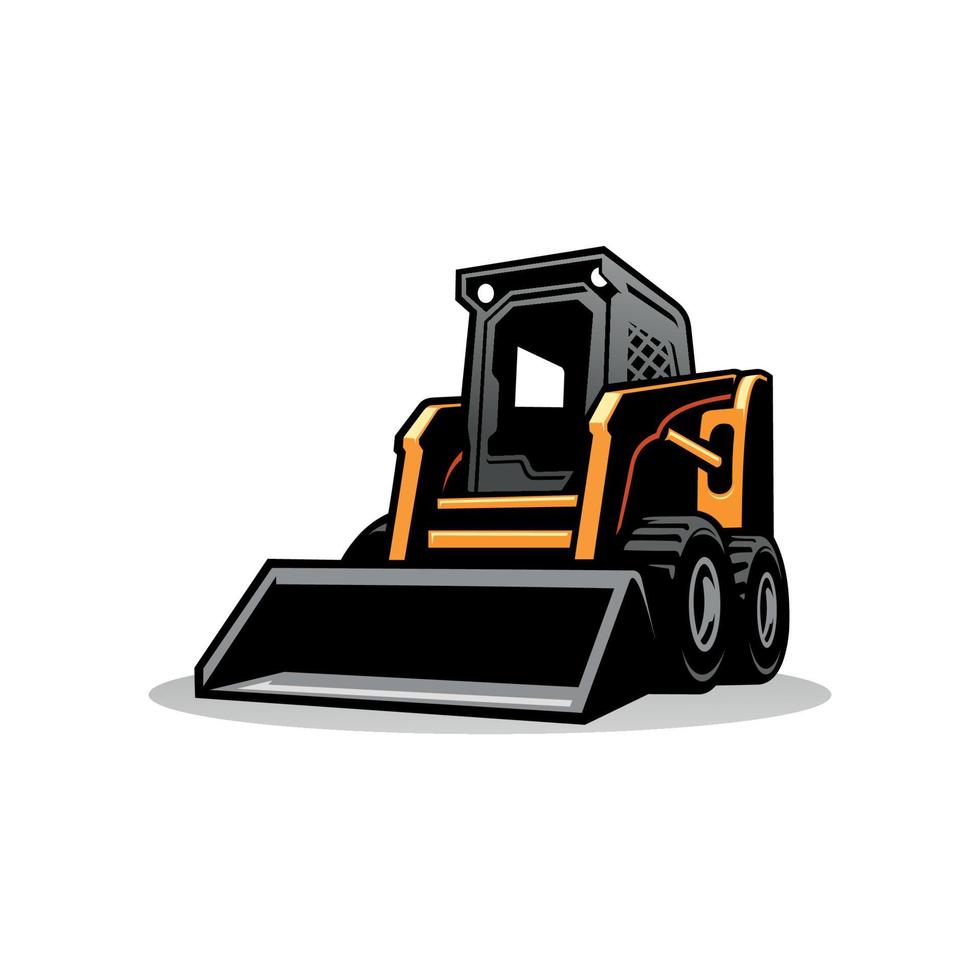 skid steer heavy equipment illustration vector