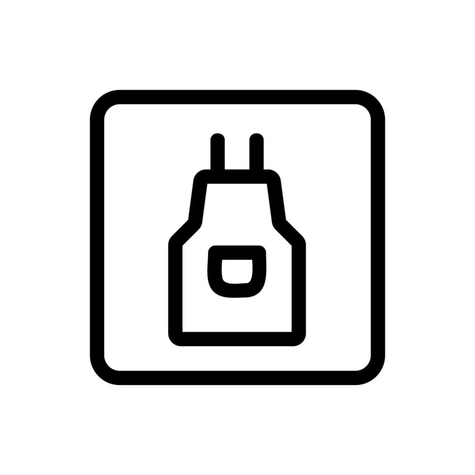 Protective apron icon vector. Isolated contour symbol illustration vector