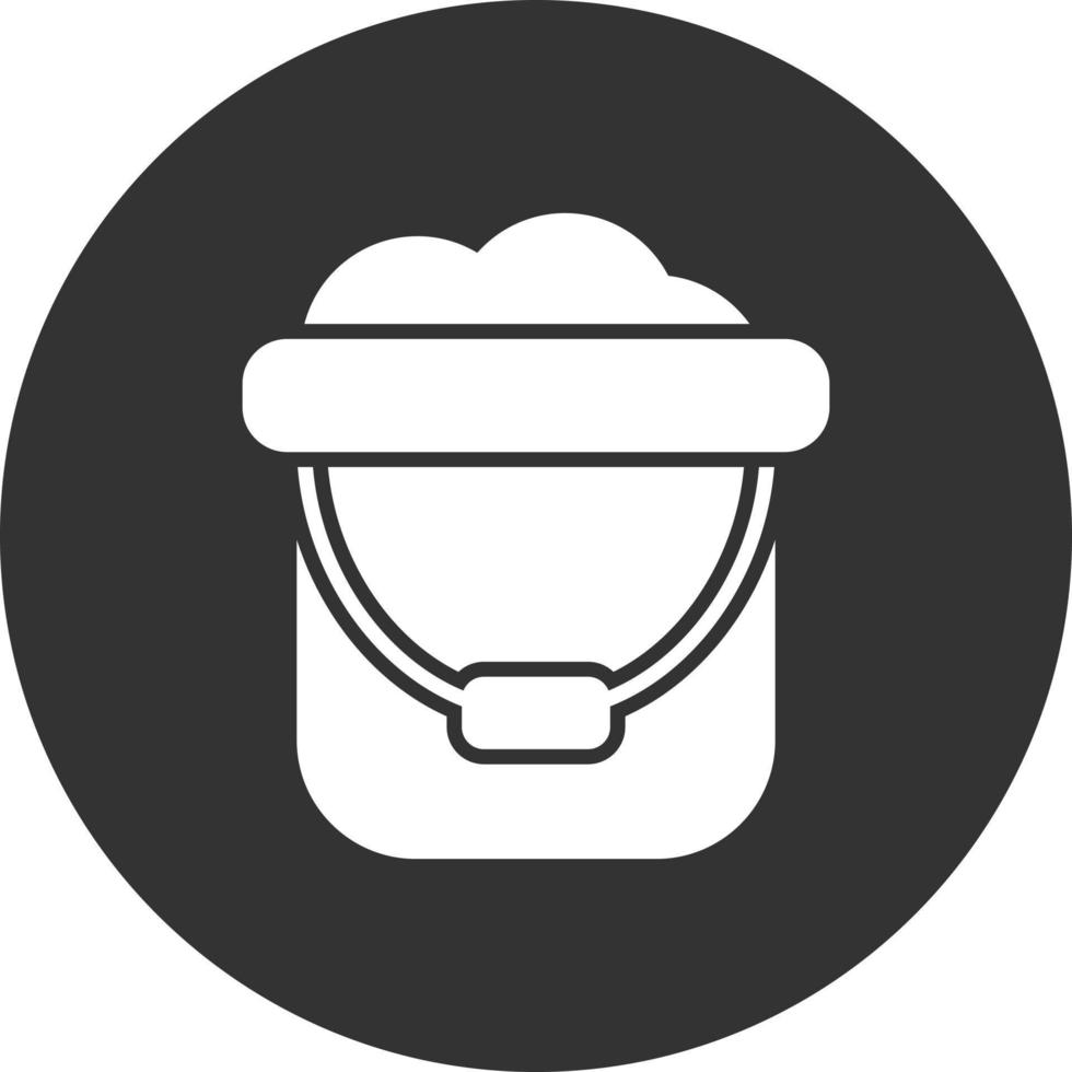 Bucket Glyph Inverted Icon vector