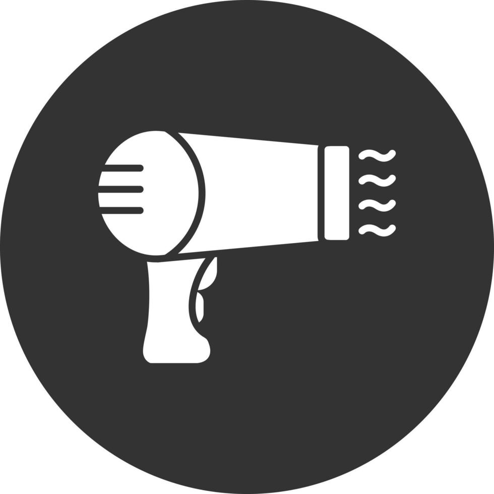 Hair Dryer Glyph Inverted Icon vector