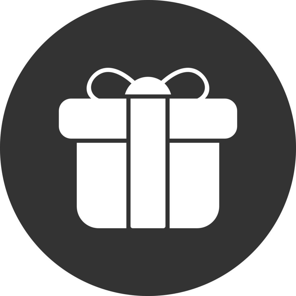 Gift Glyph Inverted Icon vector