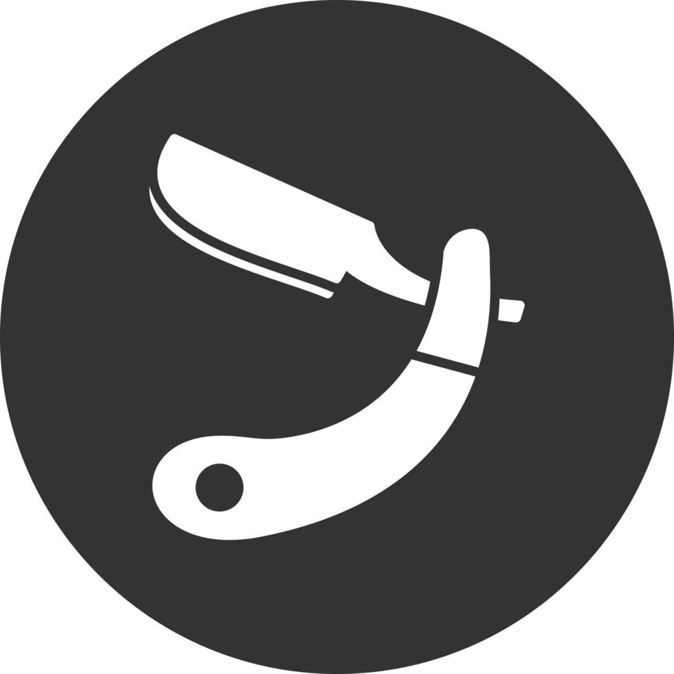 Razor Glyph Inverted Icon vector