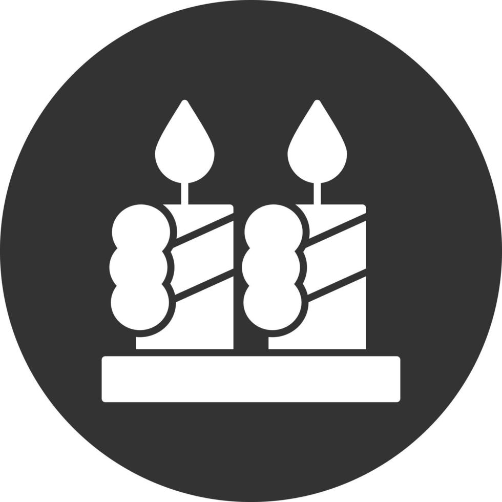 Candles Glyph Inverted Icon vector