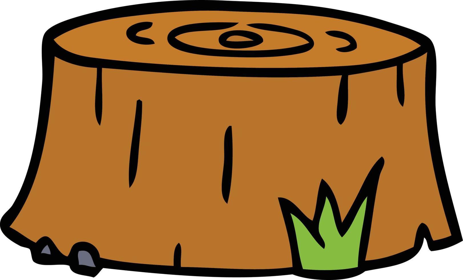 cartoon doodle of a tree log vector