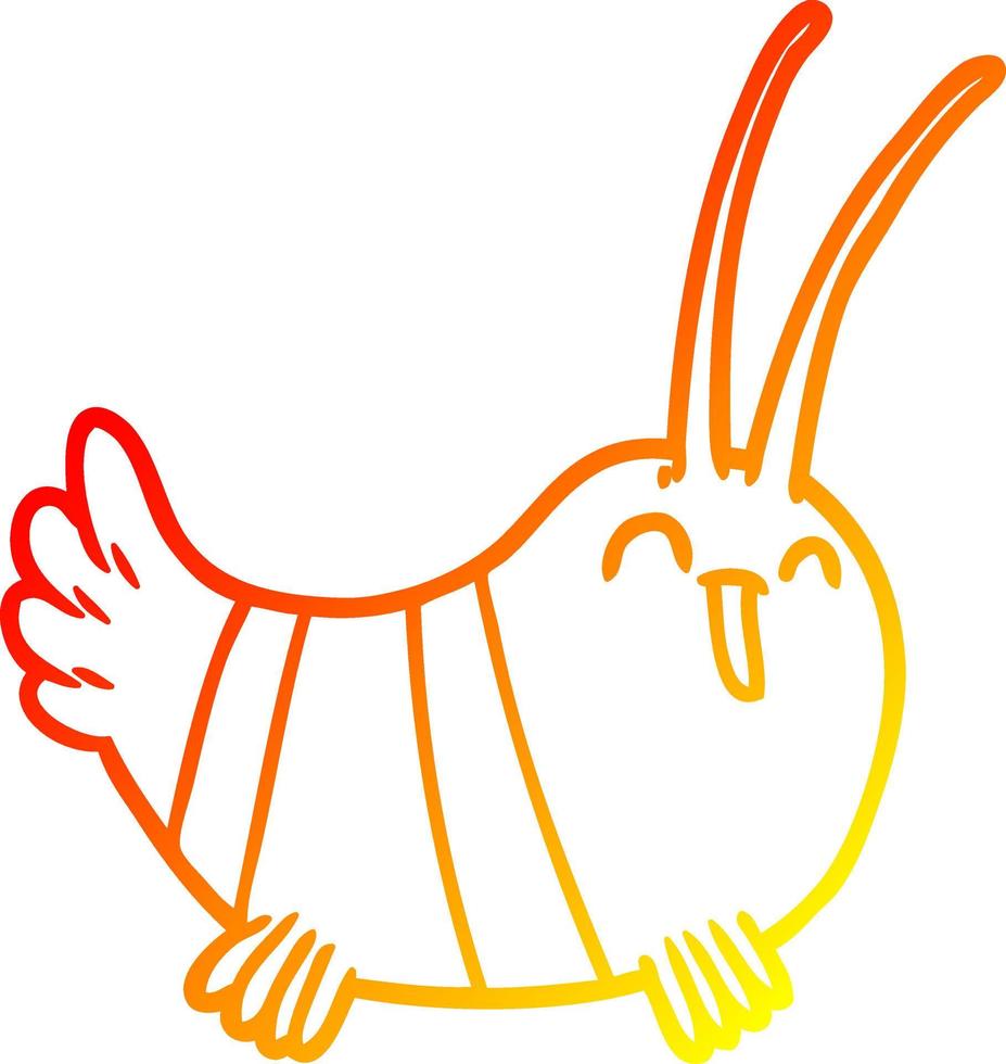warm gradient line drawing cartoon crayfish vector