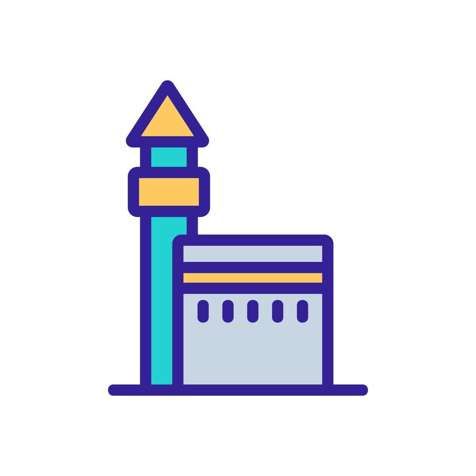 haji concrete fence with tower icon vector outline illustration