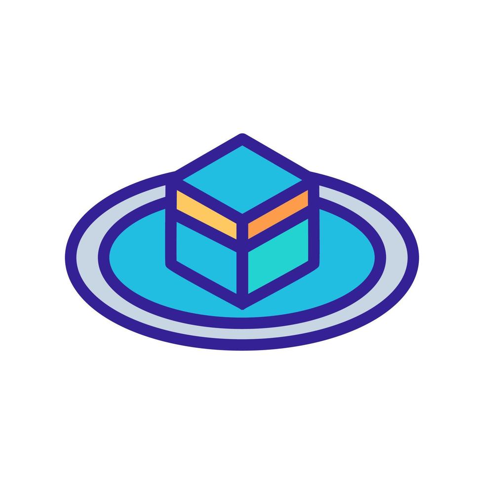 fenced cubic stone kaaba icon vector outline illustration
