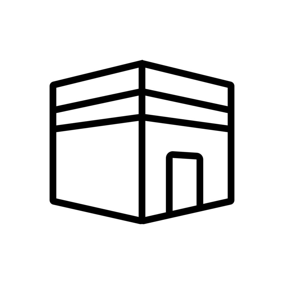 cubic religious building icon vector outline illustration