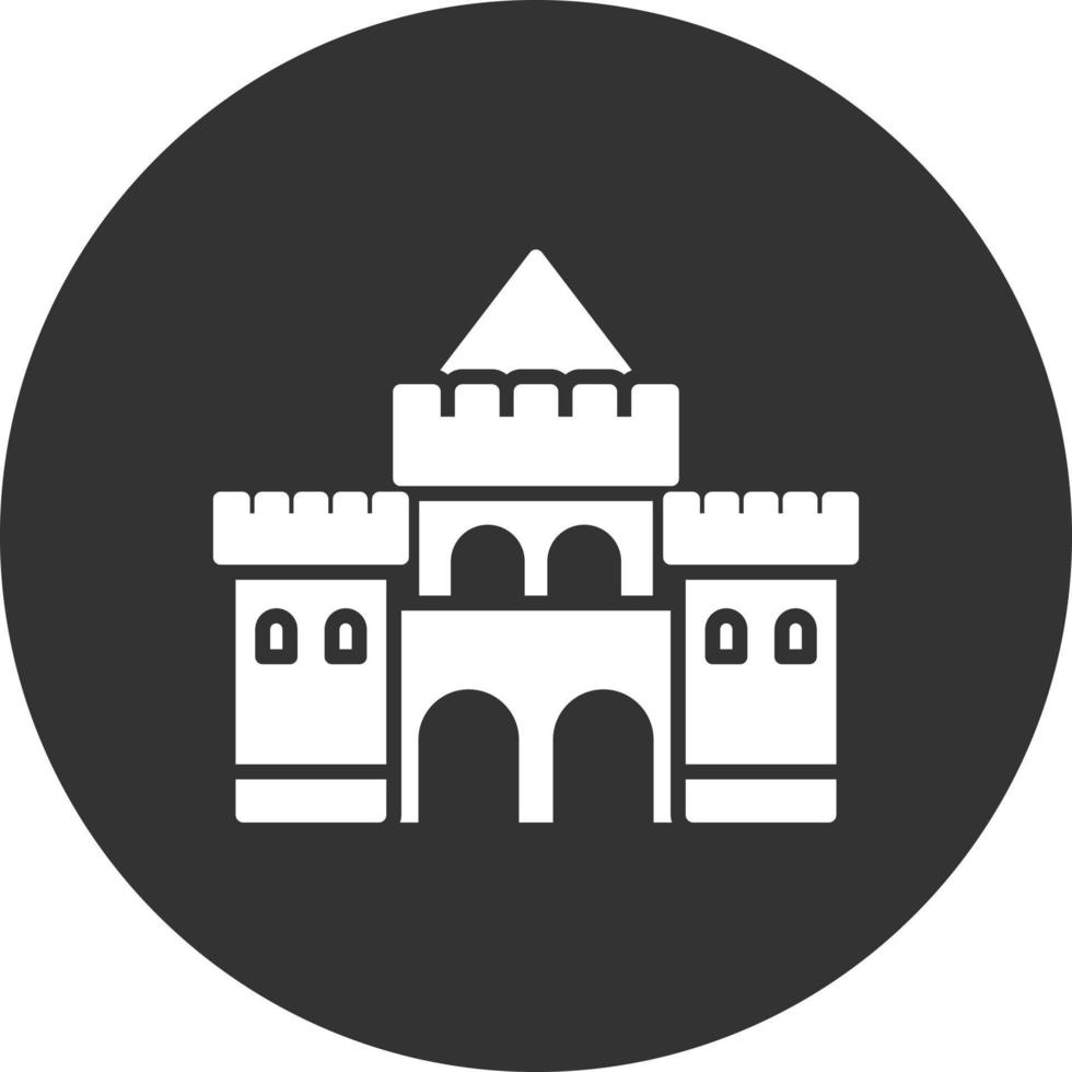 Palace Glyph Inverted Icon vector