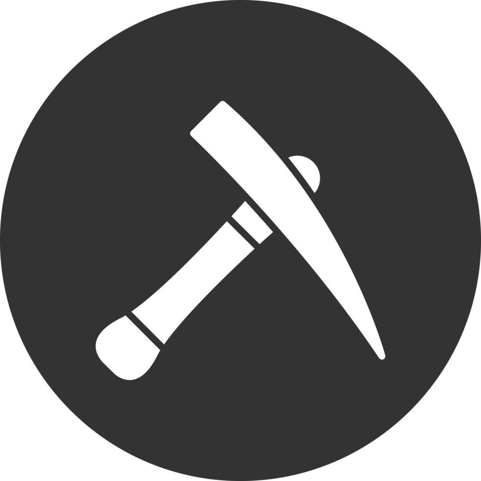 Pickaxe Glyph Inverted Icon vector