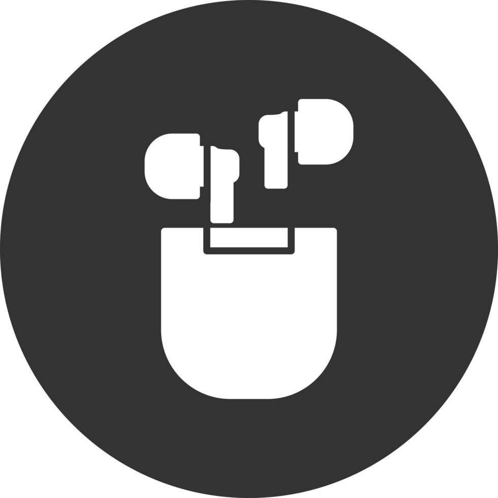 Earphone Glyph Inverted Icon vector