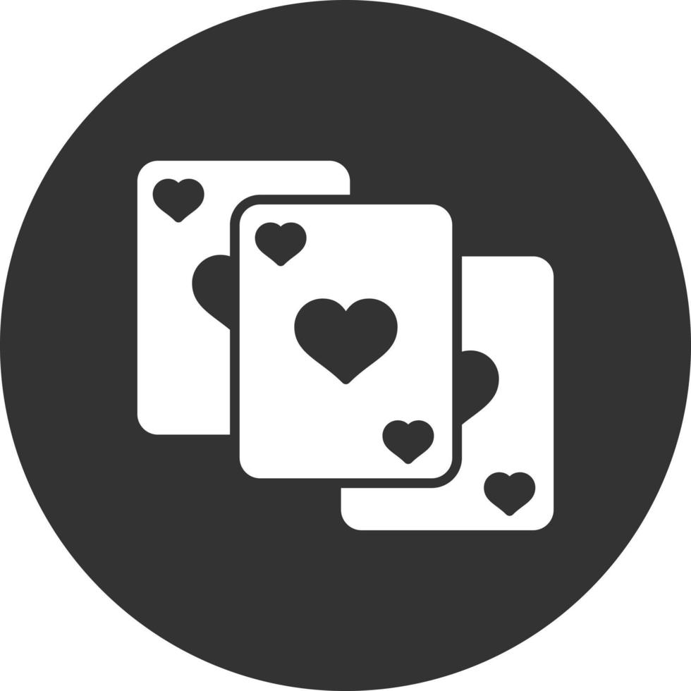 Cards Glyph Inverted Icon vector