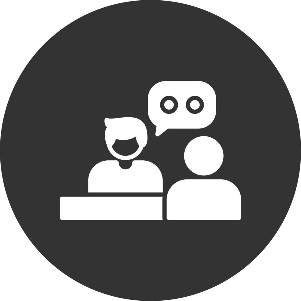 Interview Glyph Inverted Icon vector